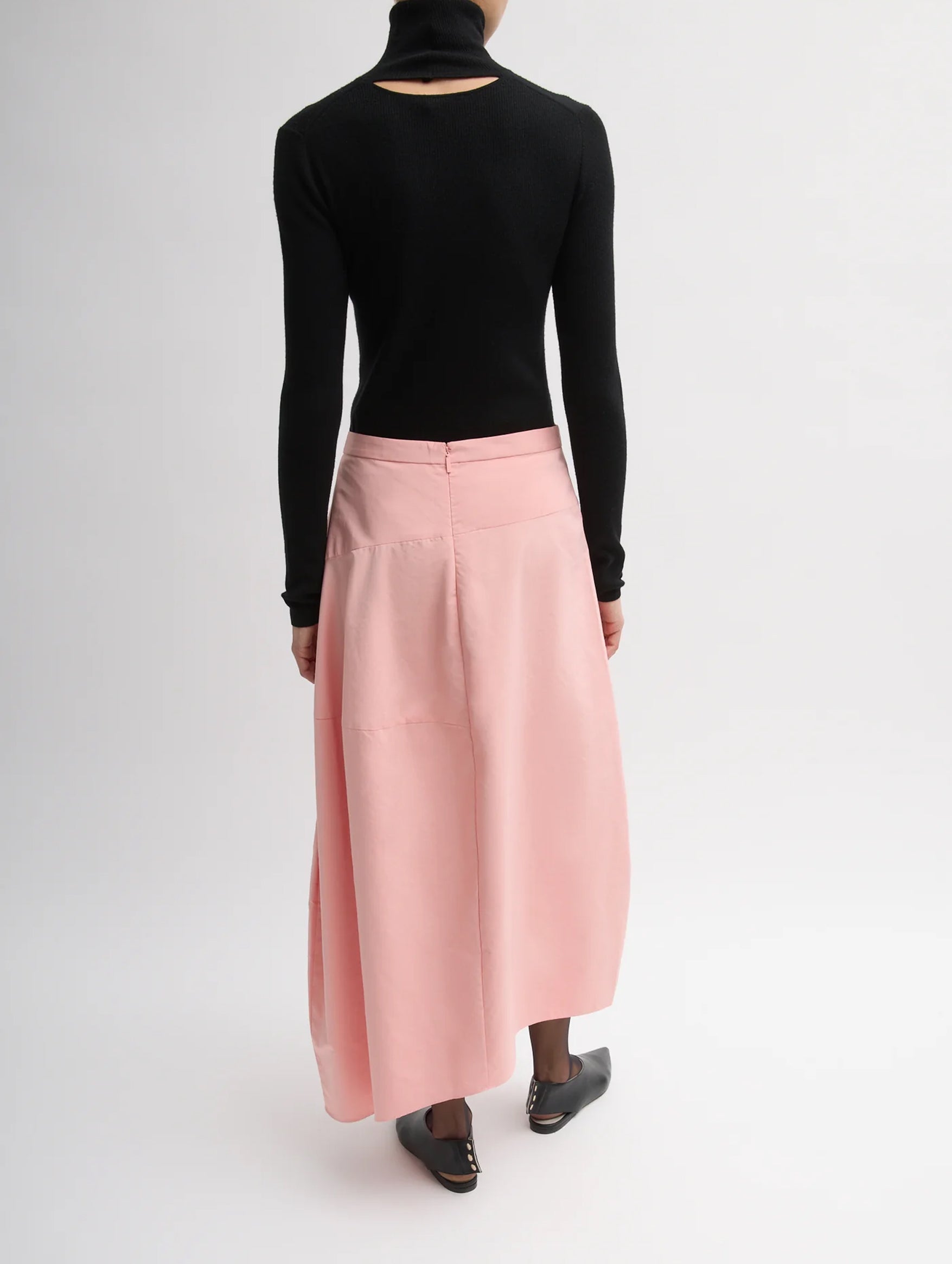 Nylon Asymmetrical Balloon Skirt in Pink