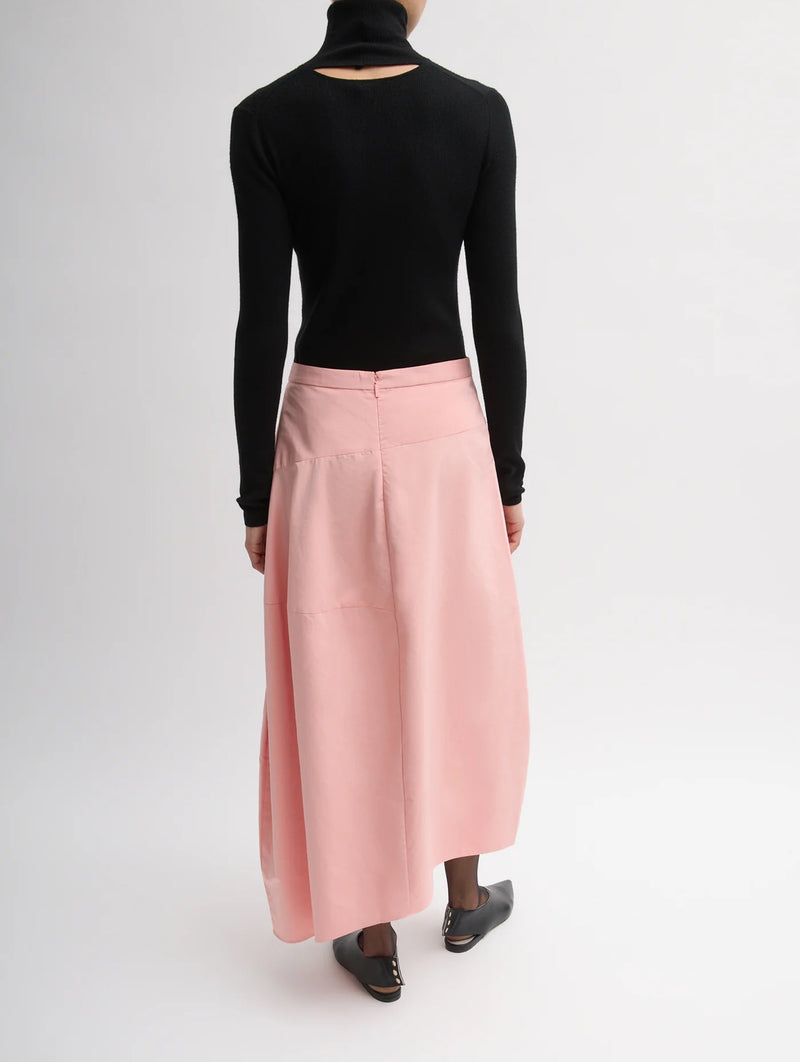 Nylon Asymmetrical Balloon Skirt in Pink