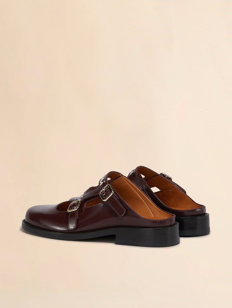 Bambi 3.0 Double Buckle Loafer in Burgundy