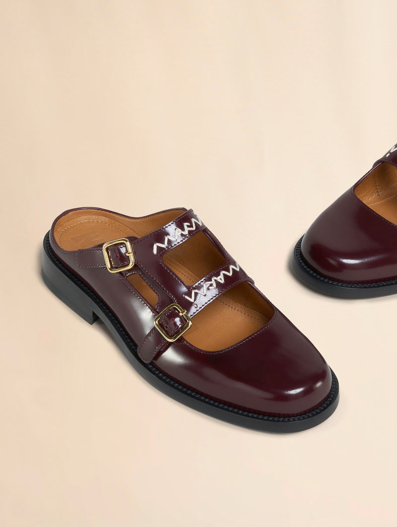 Bambi 3.0 Double Buckle Loafer in Burgundy