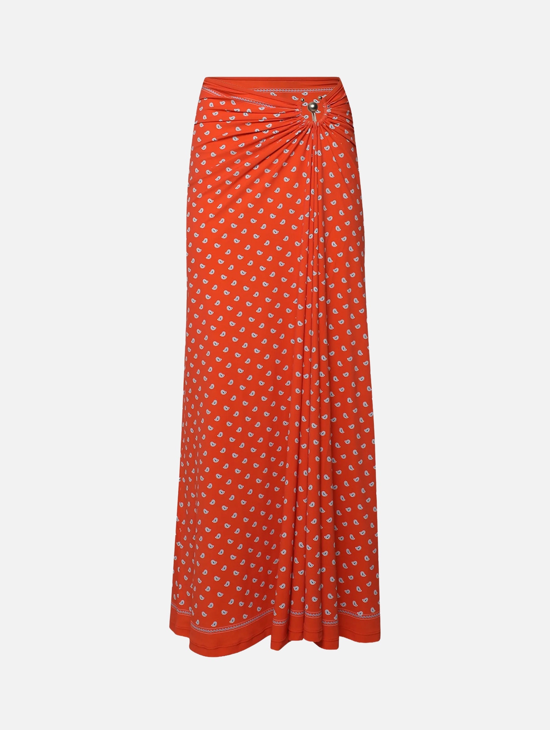 Bandana Ruched Orbit Skirt in Carnelian