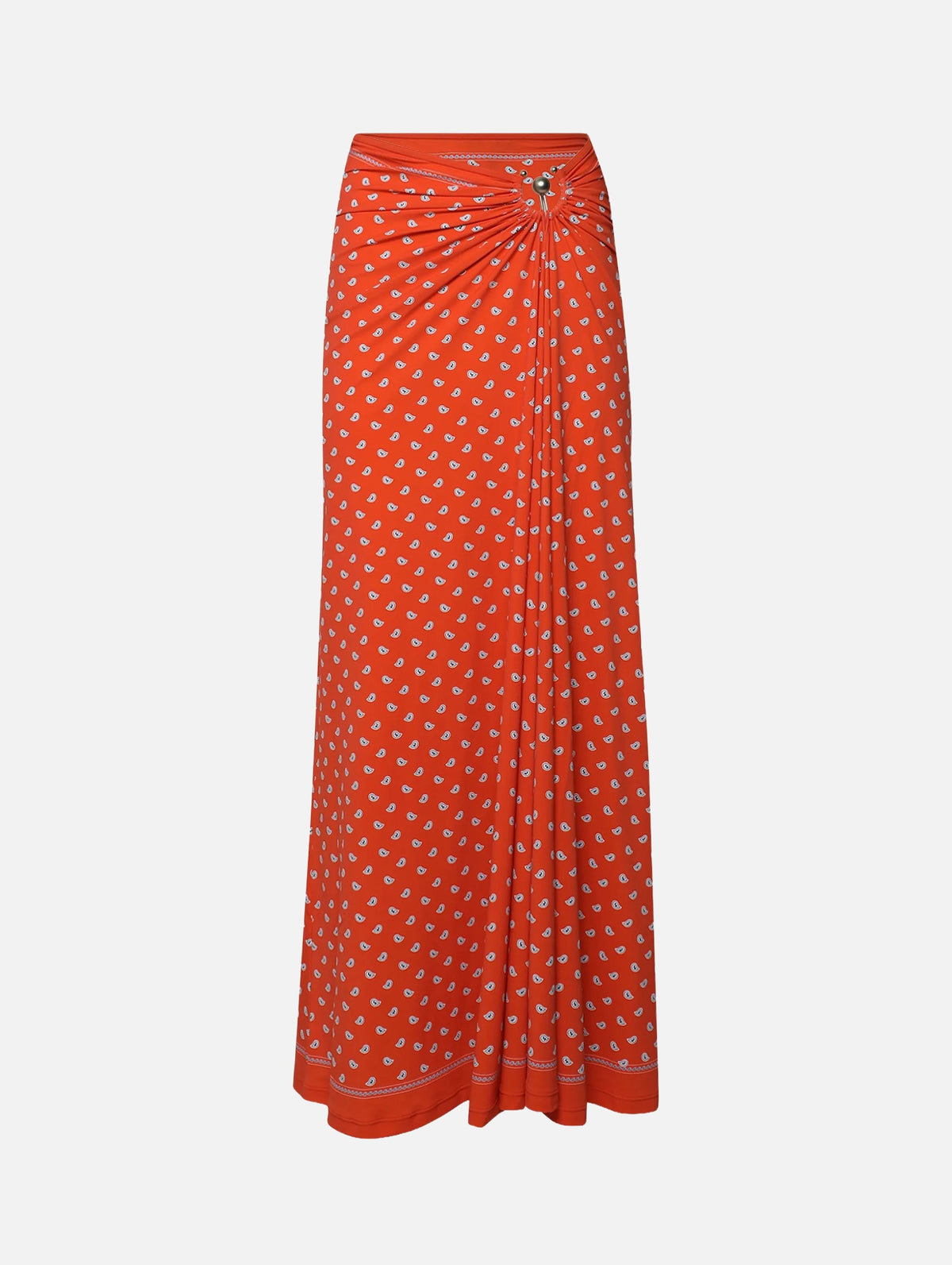 Bandana Ruched Orbit Skirt in Carnelian