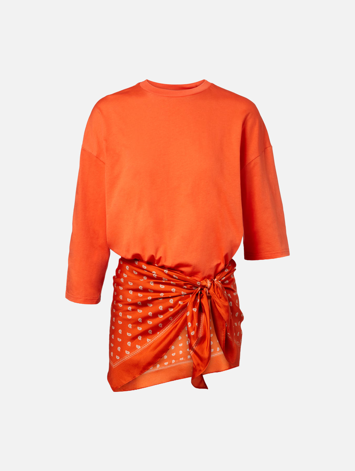 Bandana Scarf Pareo Tee in Carnelian