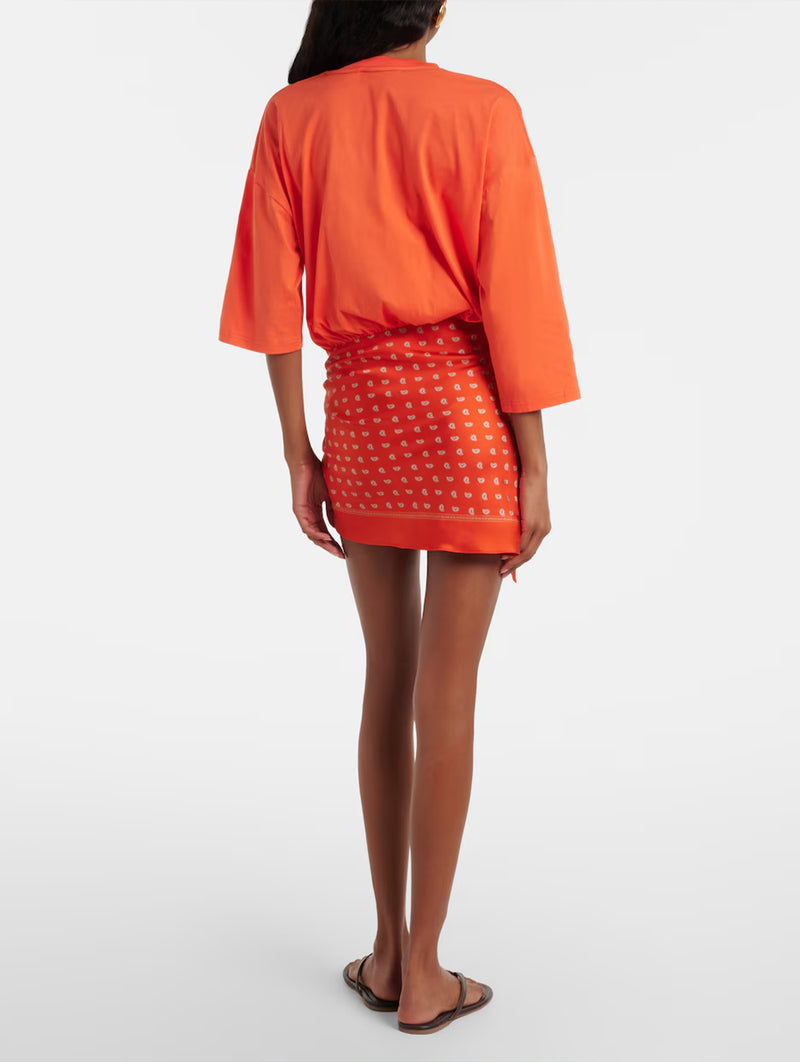 Bandana Scarf Pareo Tee in Carnelian