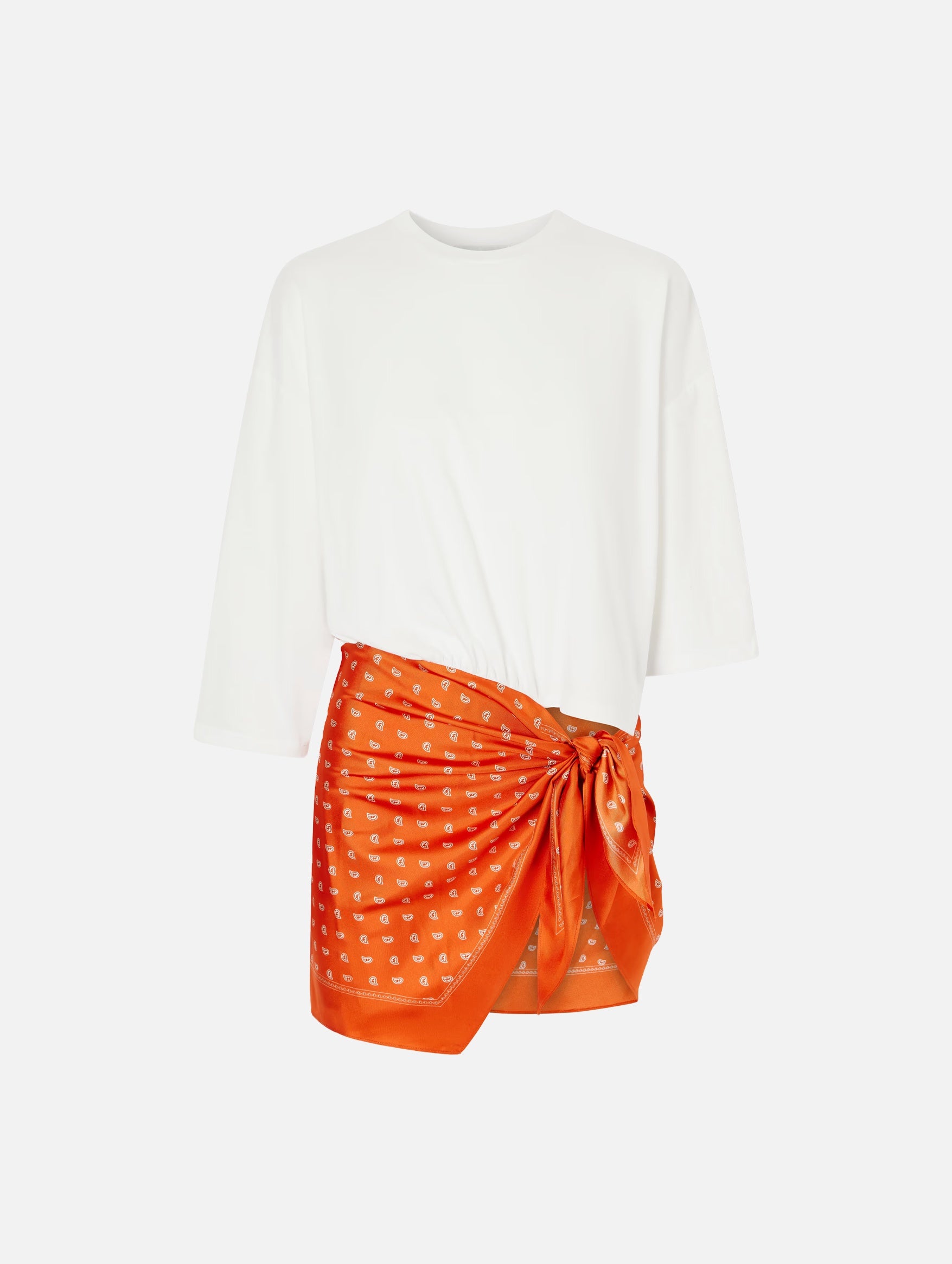 Bandana Scarf Pareo Tee in Carnelian