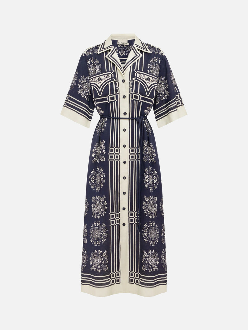Banderra Linen Shirtdress in Ink