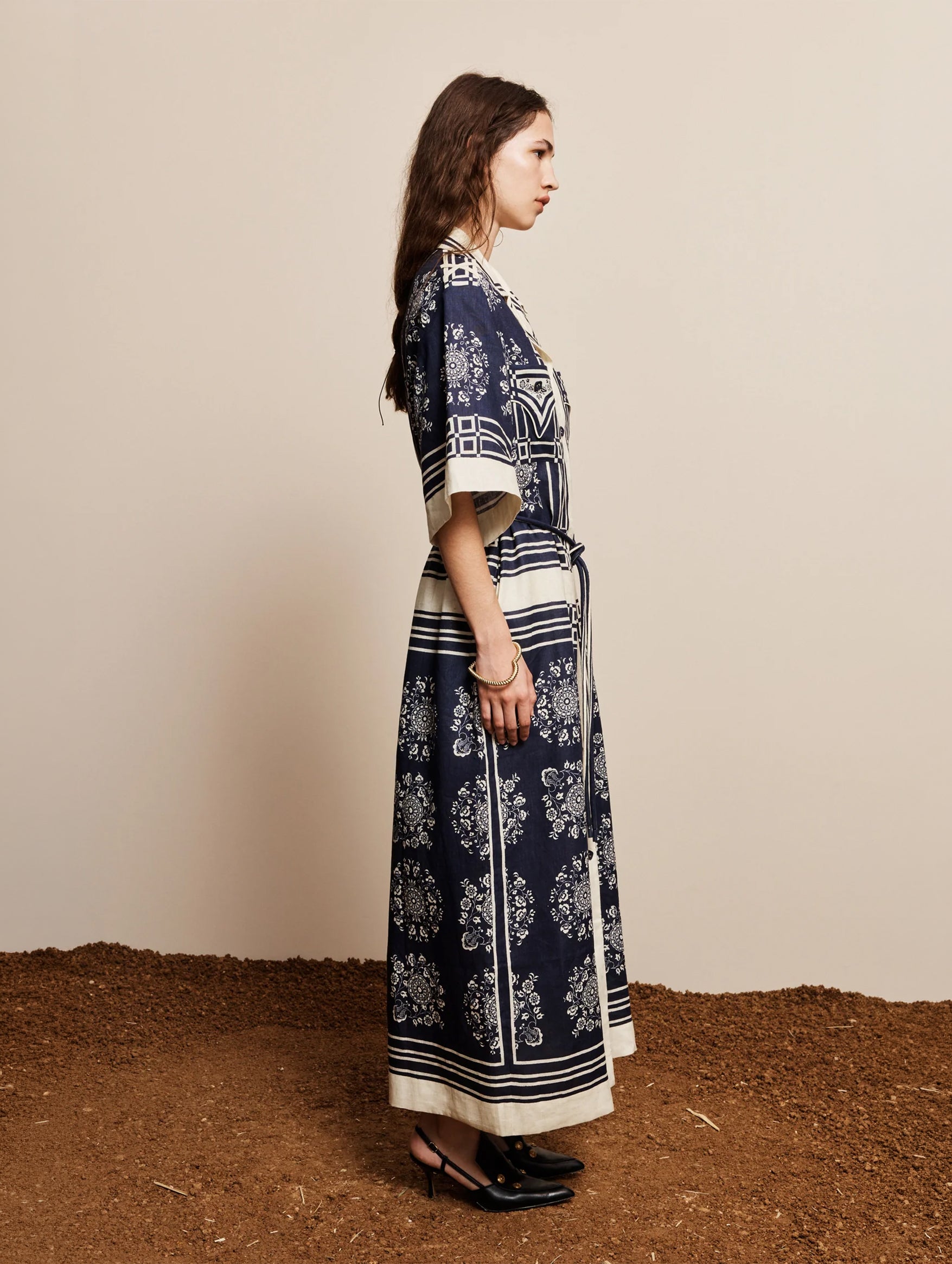 Banderra Linen Shirtdress in Ink