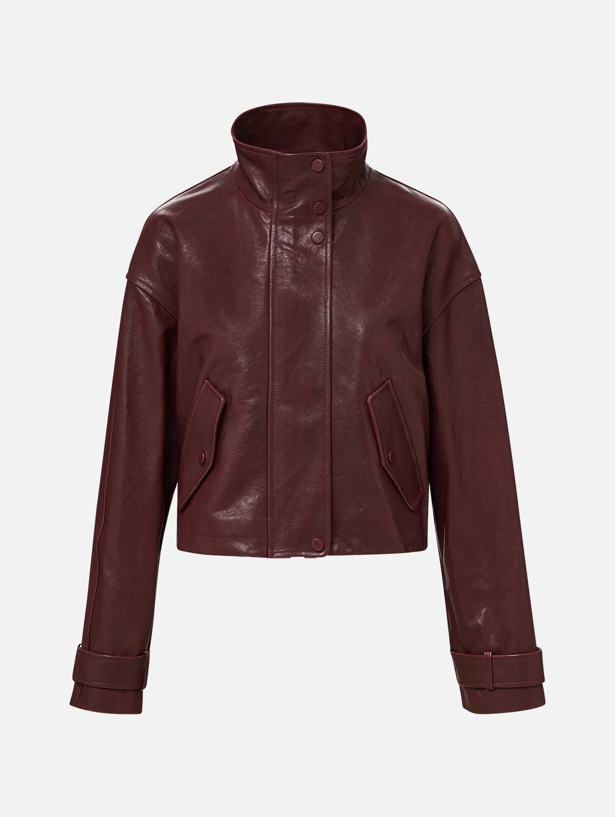 Bateman Leather Jacket in Raisin