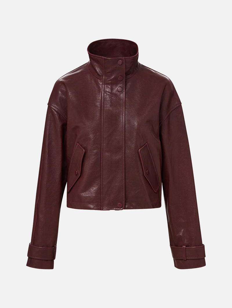 Bateman Leather Jacket in Raisin