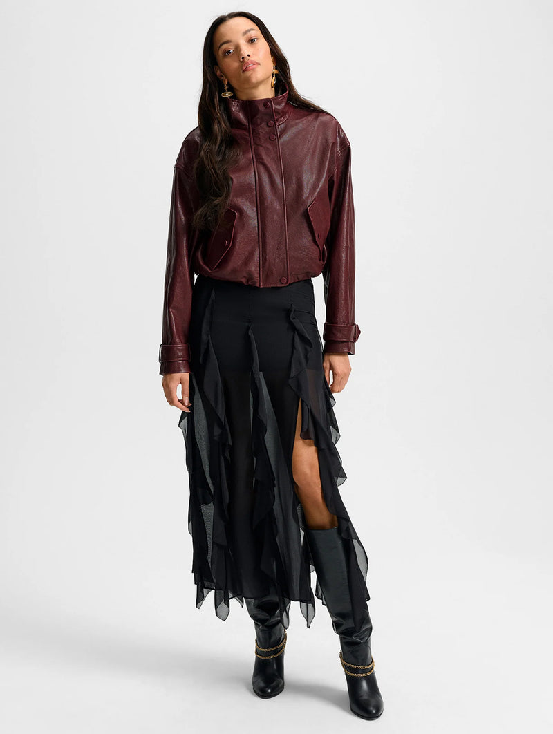 Bateman Leather Jacket in Raisin