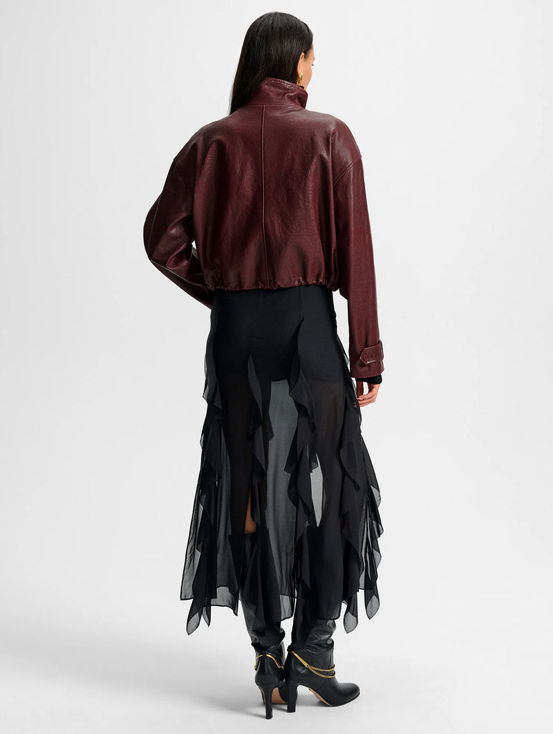Bateman Leather Jacket in Raisin