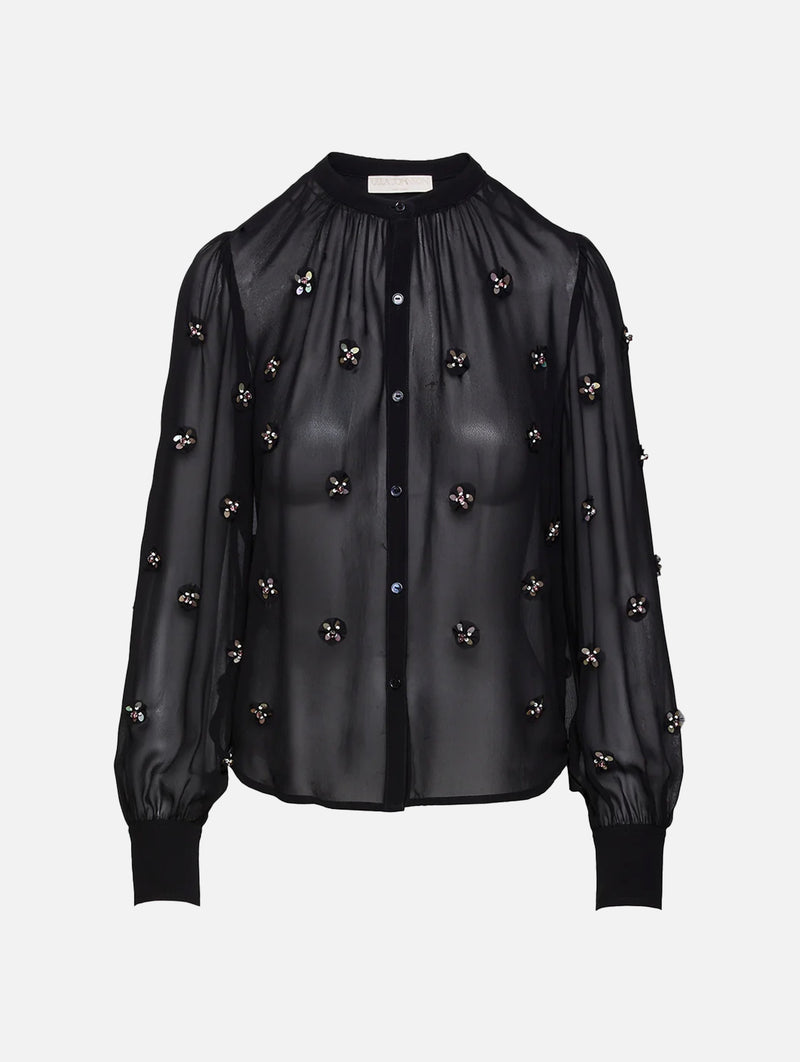 Bea Silk Blouse in Noir