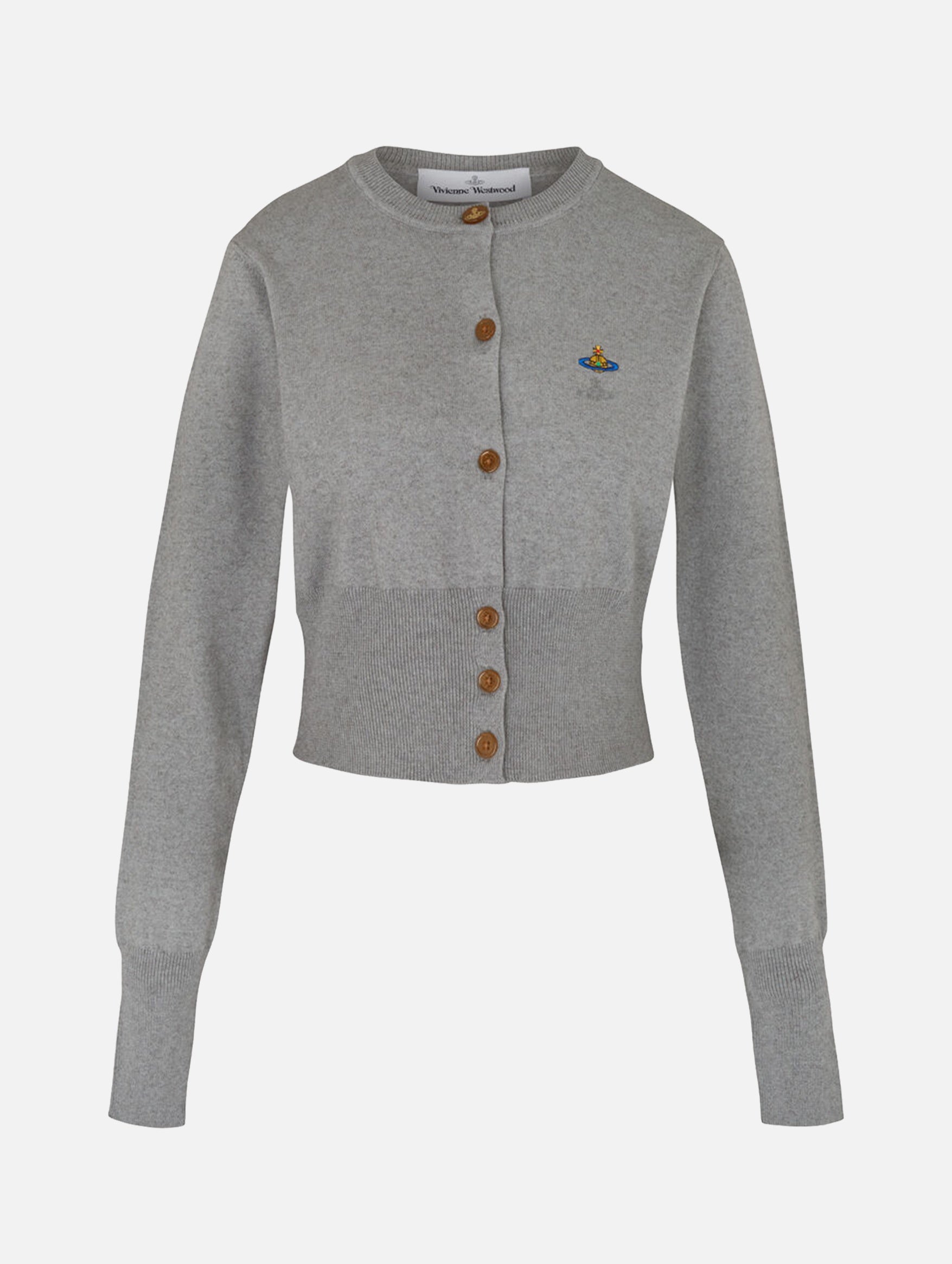 Bea Cropped Cardi in Dark Grey Melange