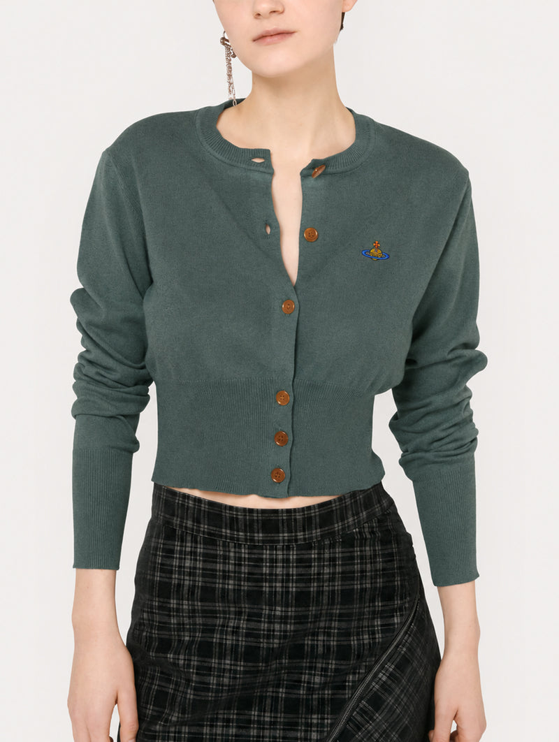 Bea Cropped Cardi in Woodland