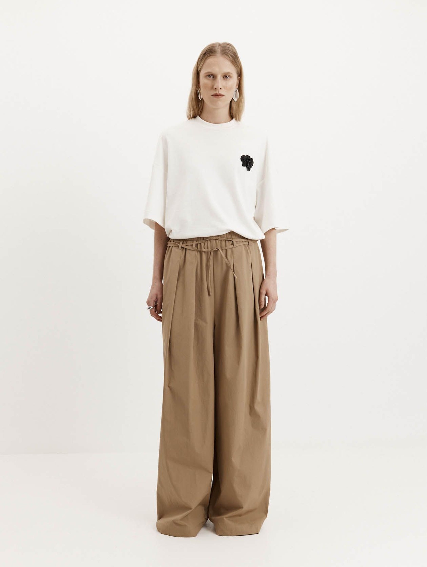 Beaded Orchid T-Shirt in White