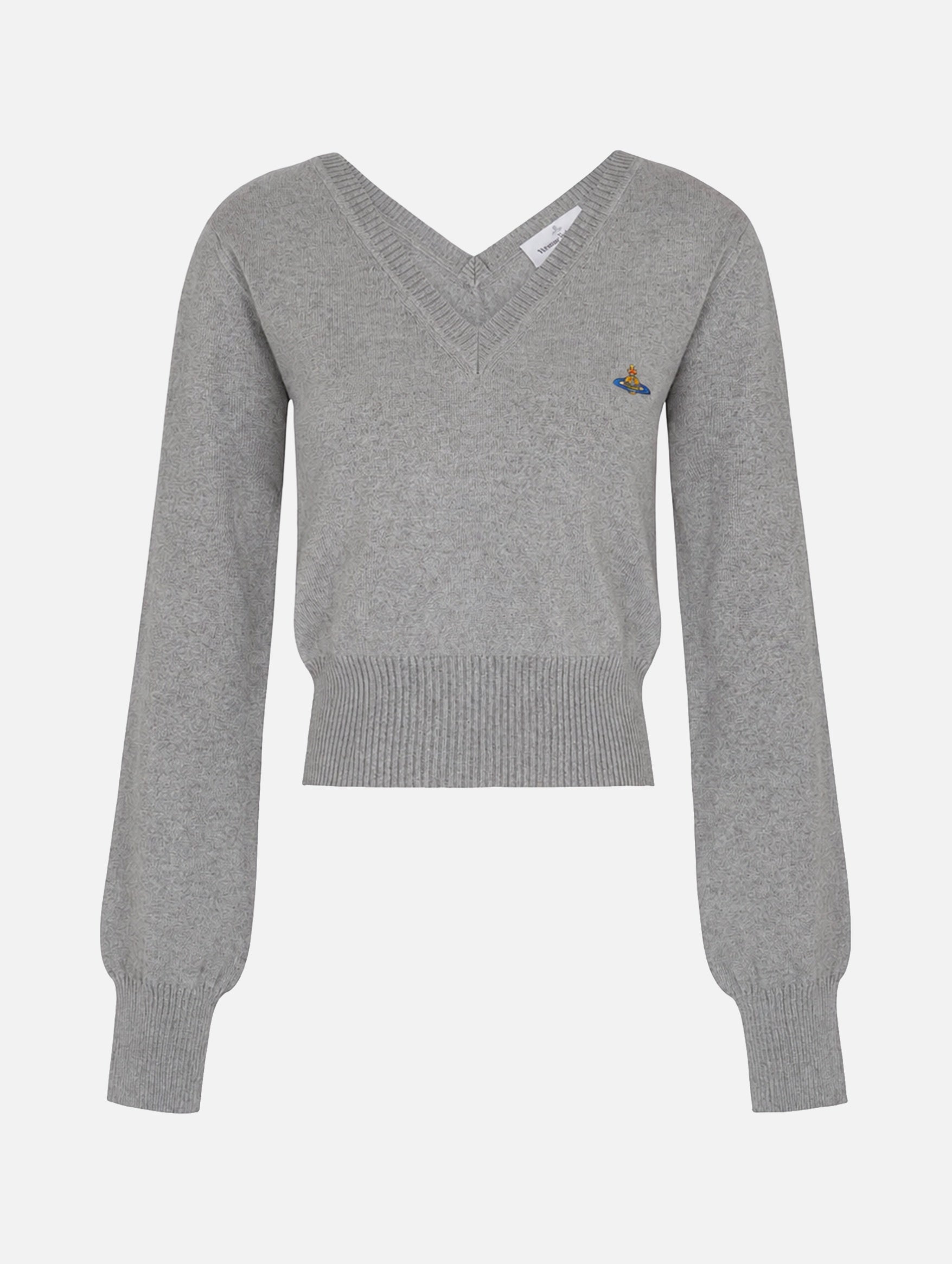 Beatrice V-Neck Sweater in Grey