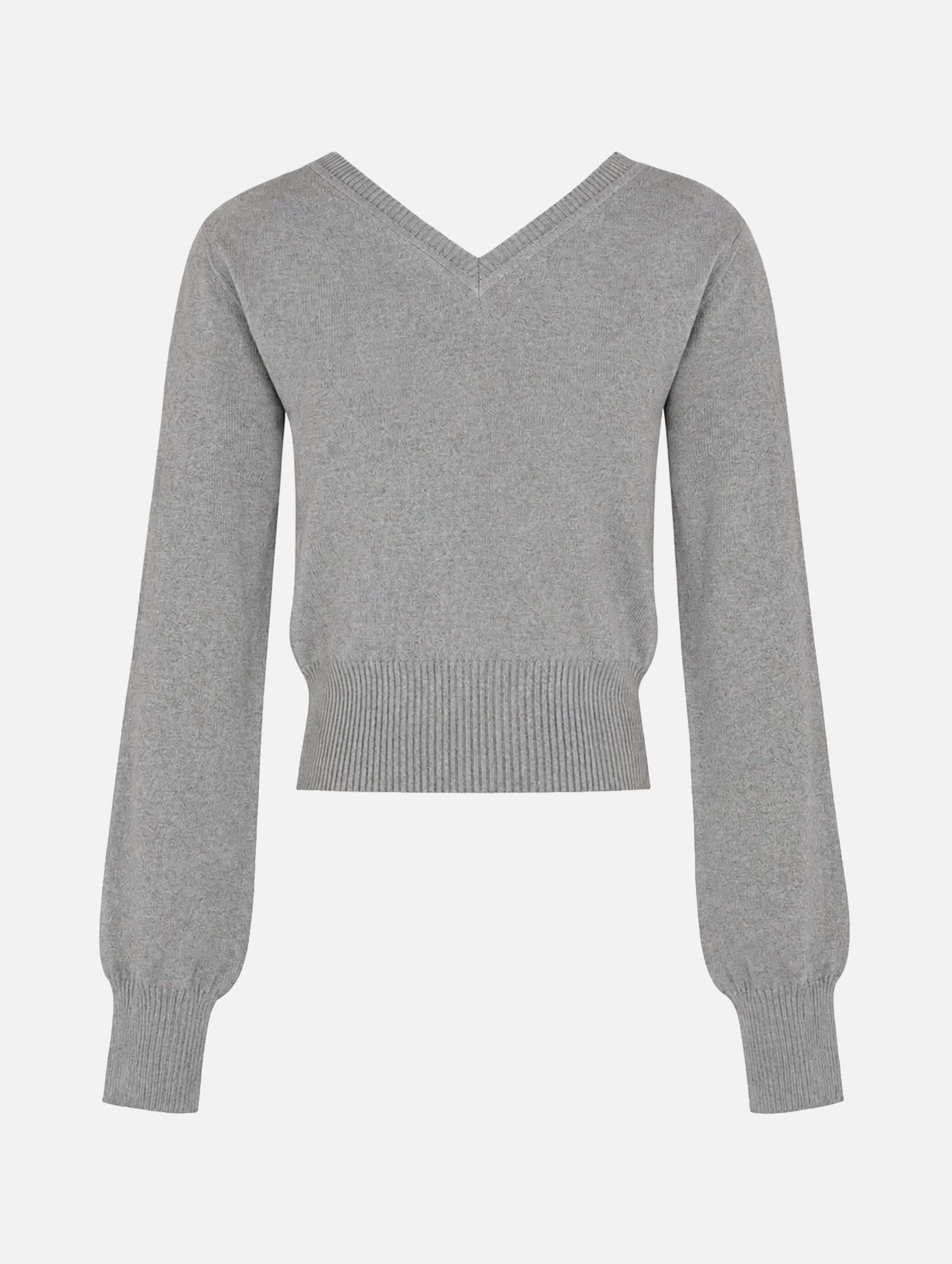 Beatrice V-Neck Sweater in Grey