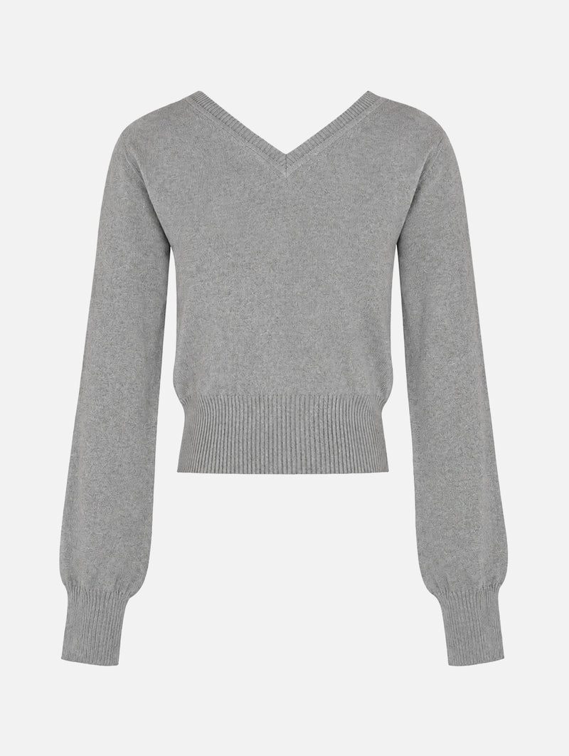 Beatrice V-Neck Sweater in Grey