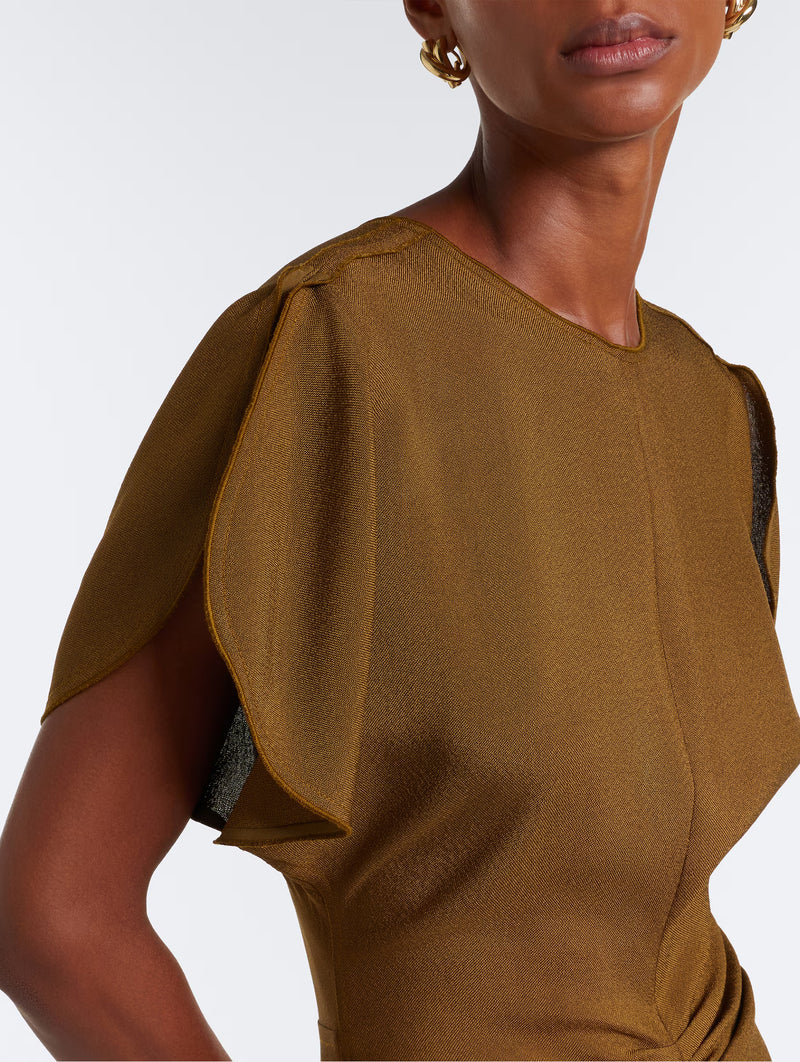 Bela Midi Dress in Golden Ember