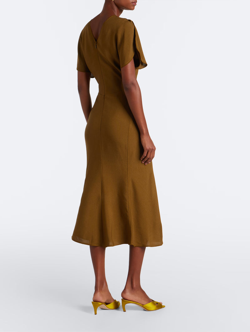 Bela Midi Dress in Golden Ember