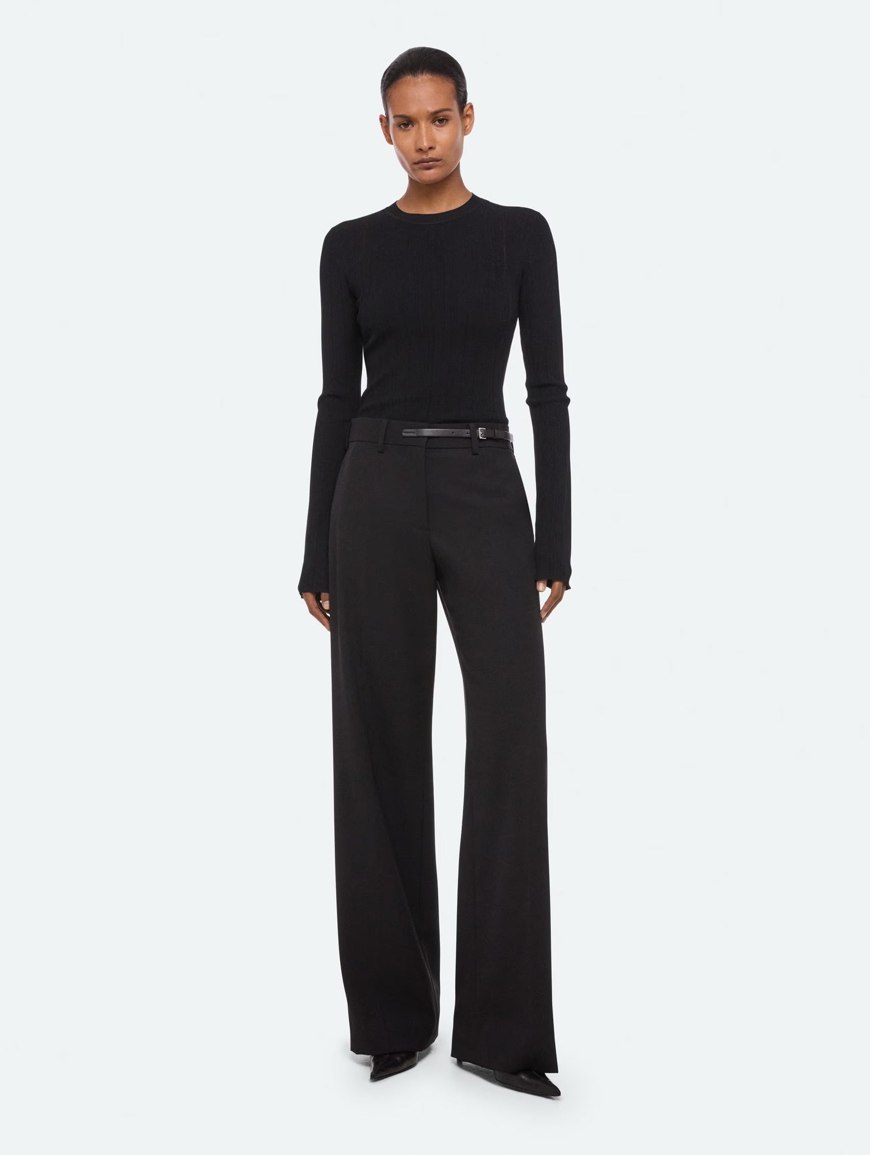 Belted Trouser in Black