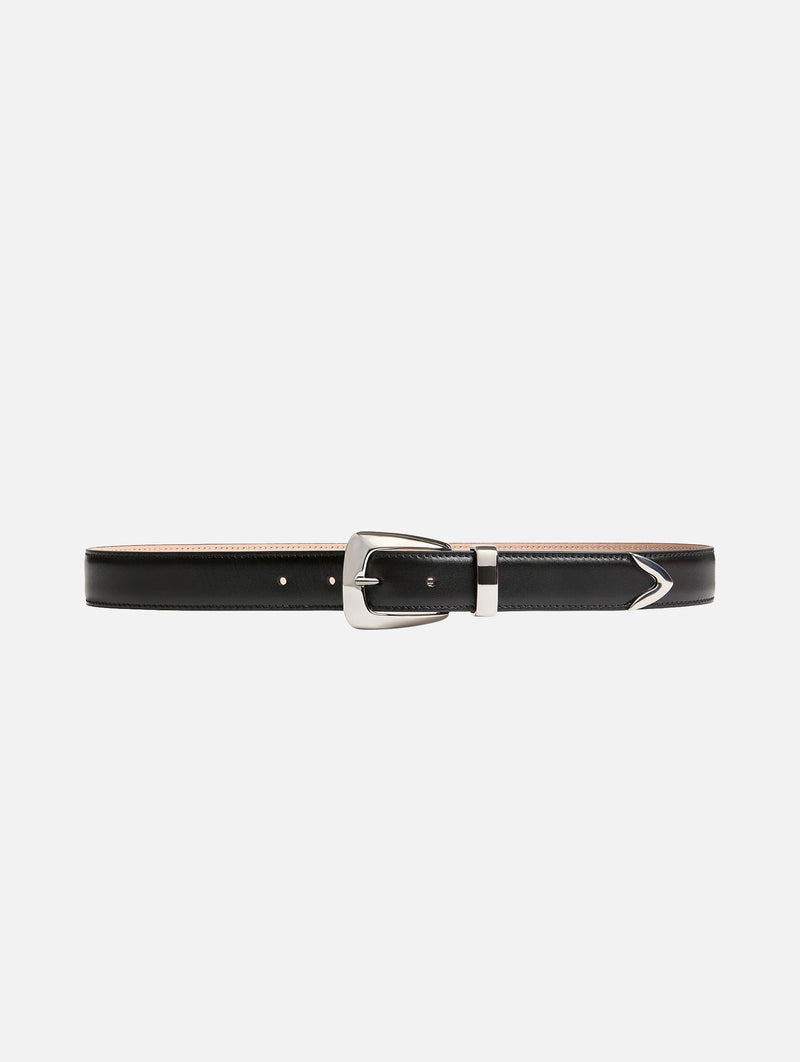 Benny Belt with Silver Buckle in Black