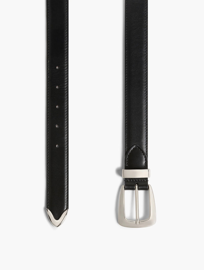 Benny Belt with Silver Buckle in Black