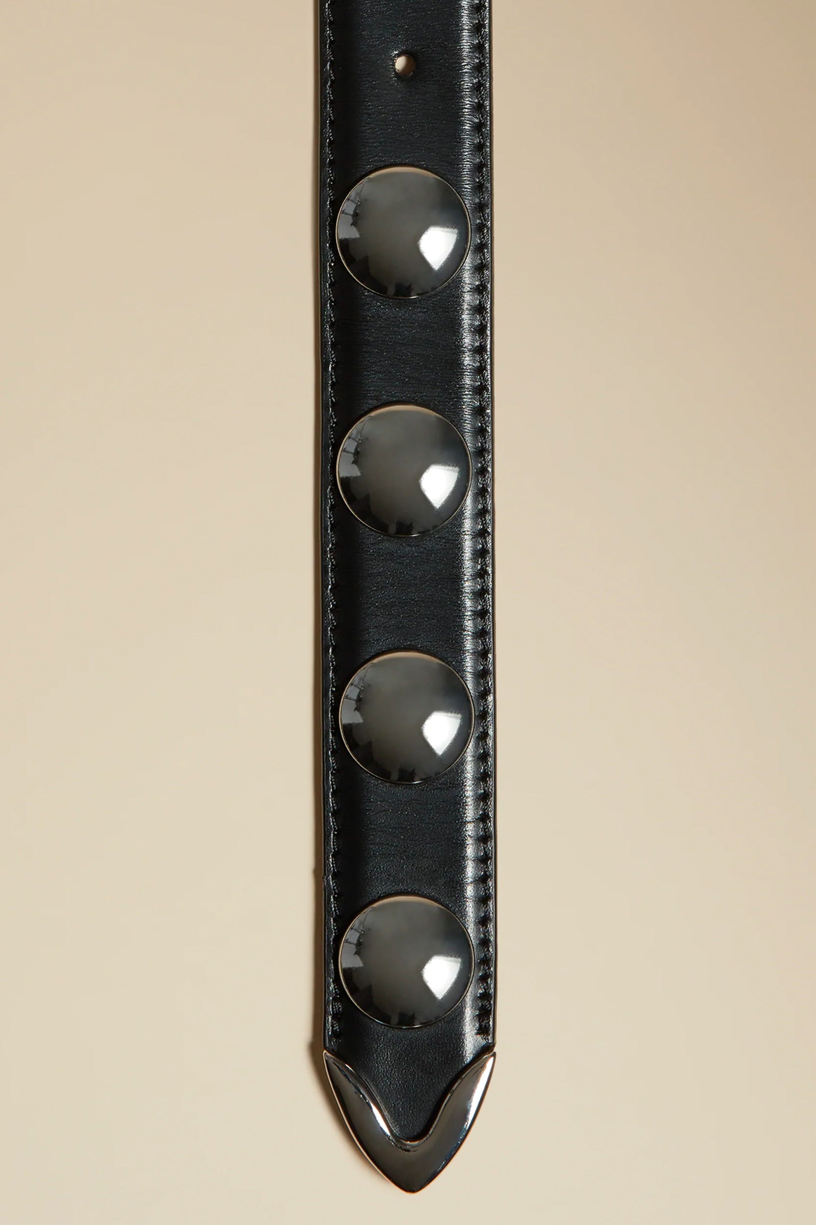 The Black Benny Belt with Silver Studs