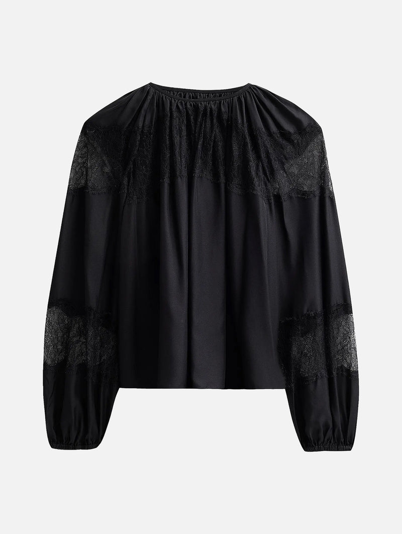 Bess Silk Blouse in Noir