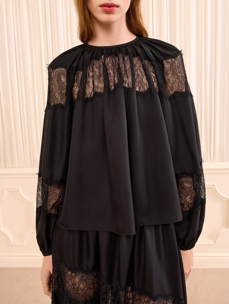 Bess Silk Blouse in Noir