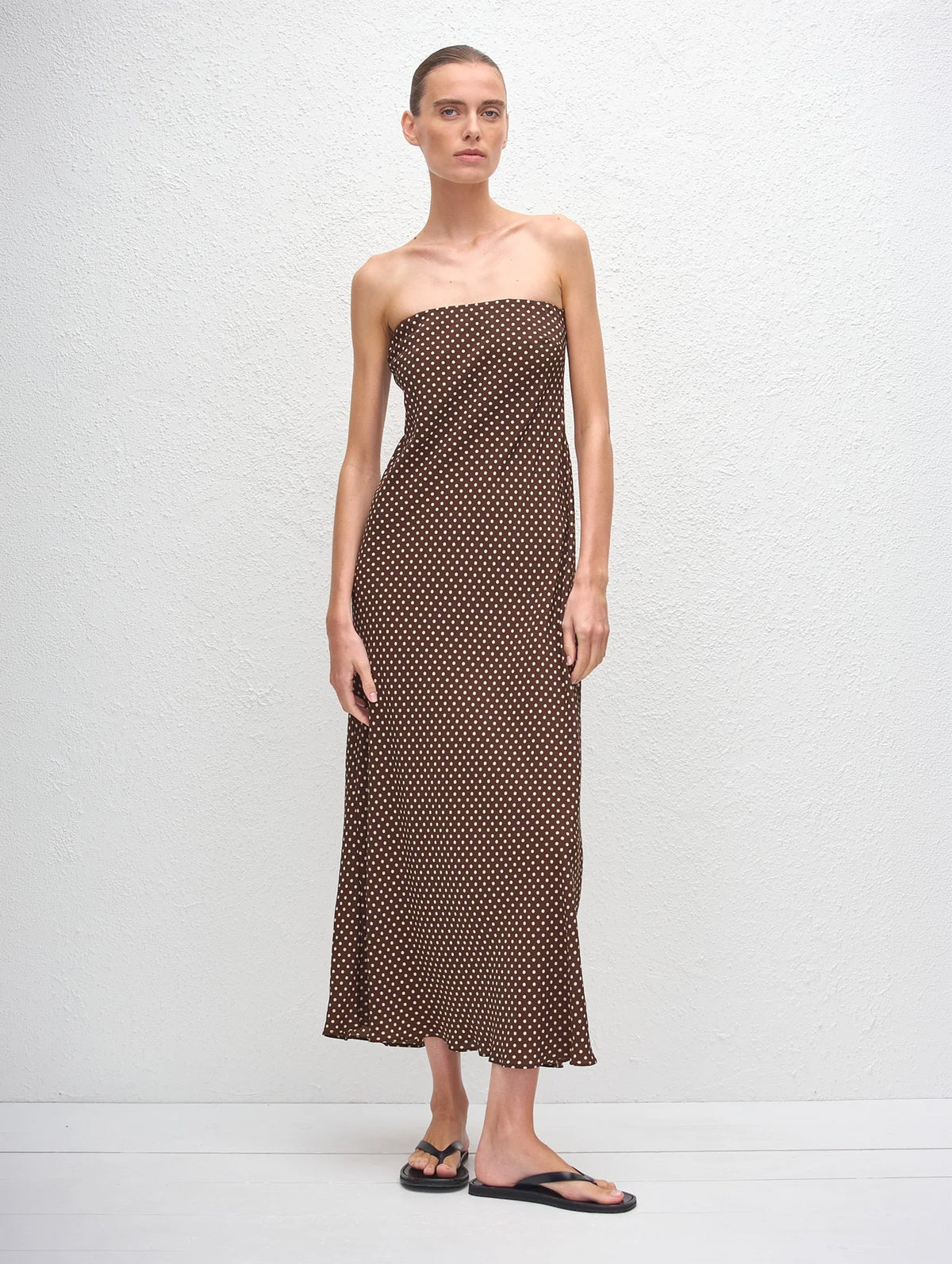 Bias Column Dress in Polka Dot