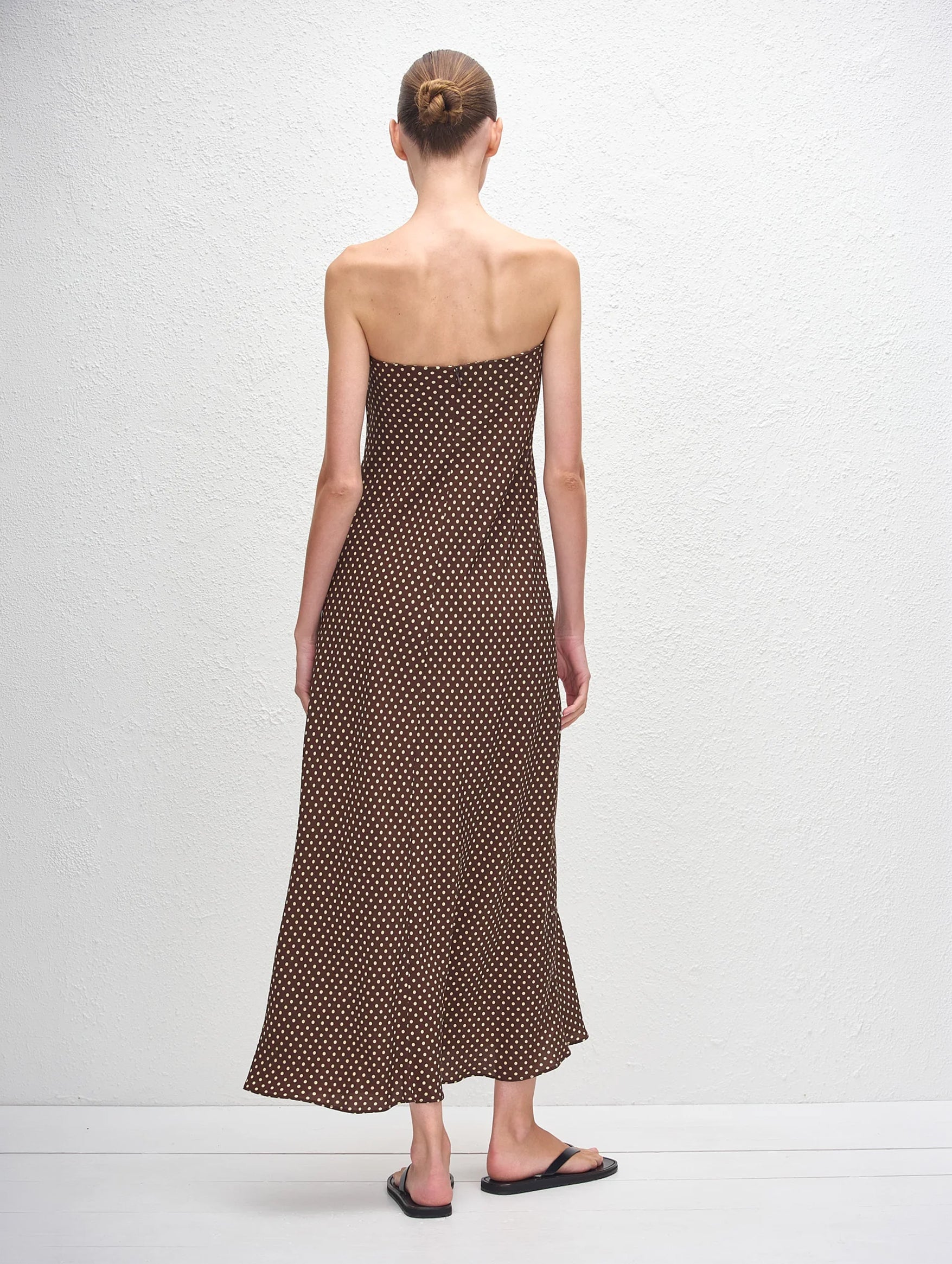Bias Column Dress in Polka Dot