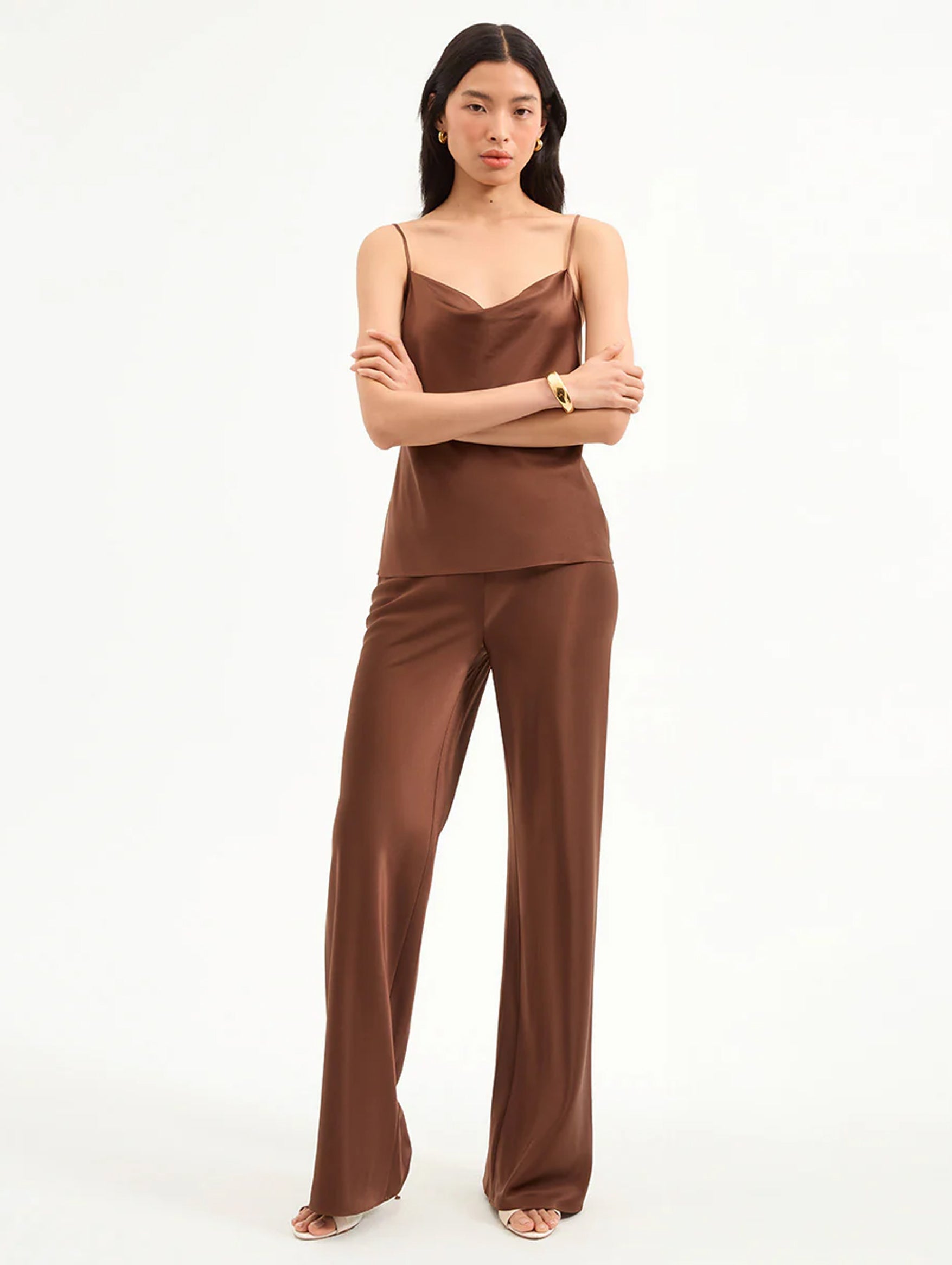 Billie Silk Pant in Light Chicory