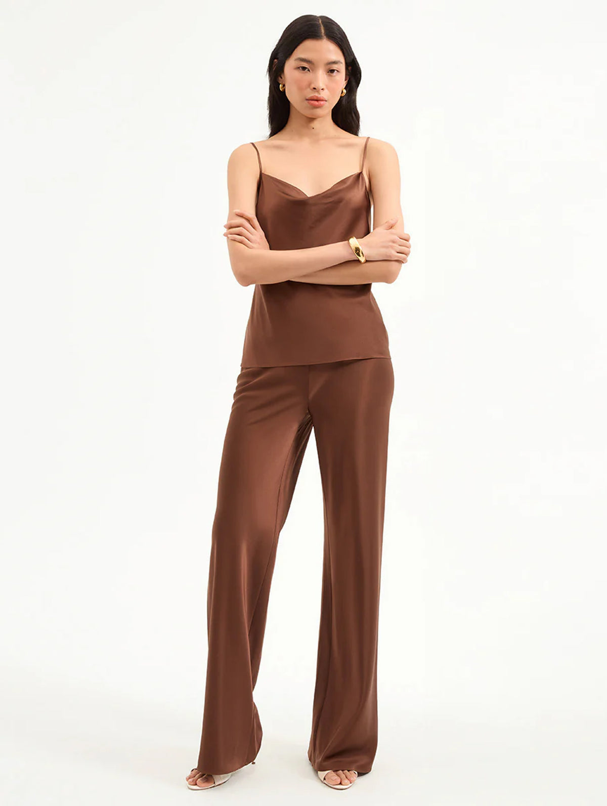 Billie Silk Pant in Light Chicory