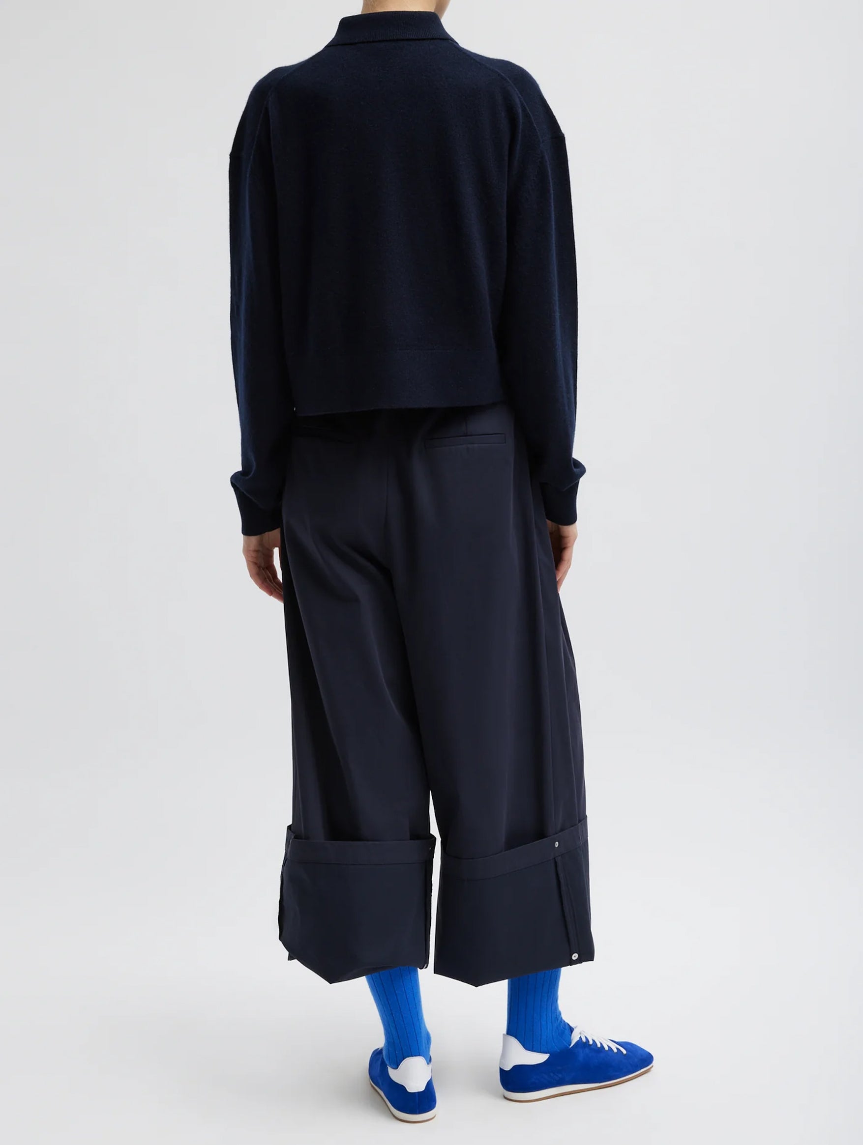 Bio Twill Triple Pleat Pant in Dark Navy