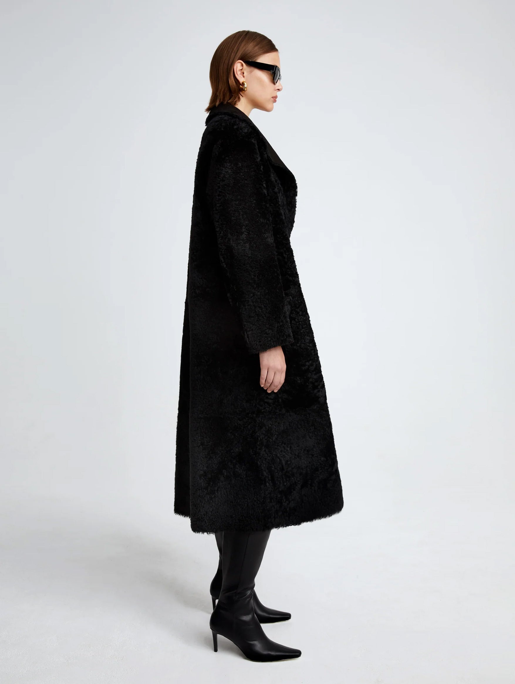 Birthday Shearling Coat in Black