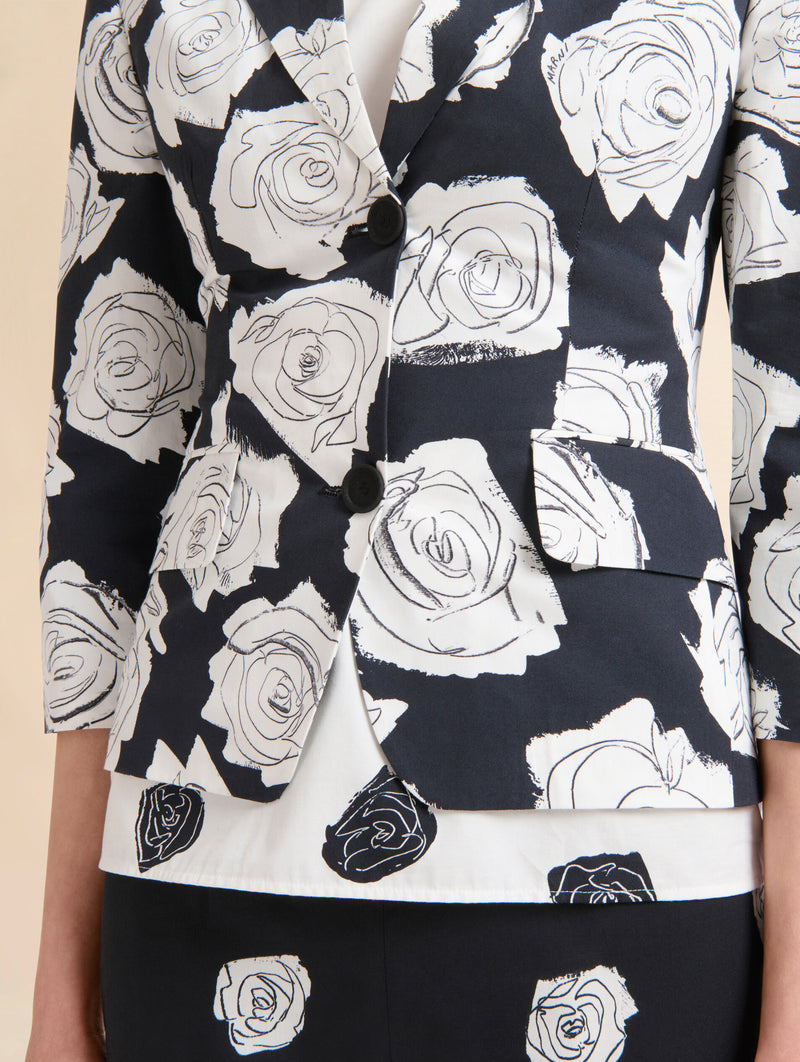 Poplin Baby Jacket with Aurora Print in Black