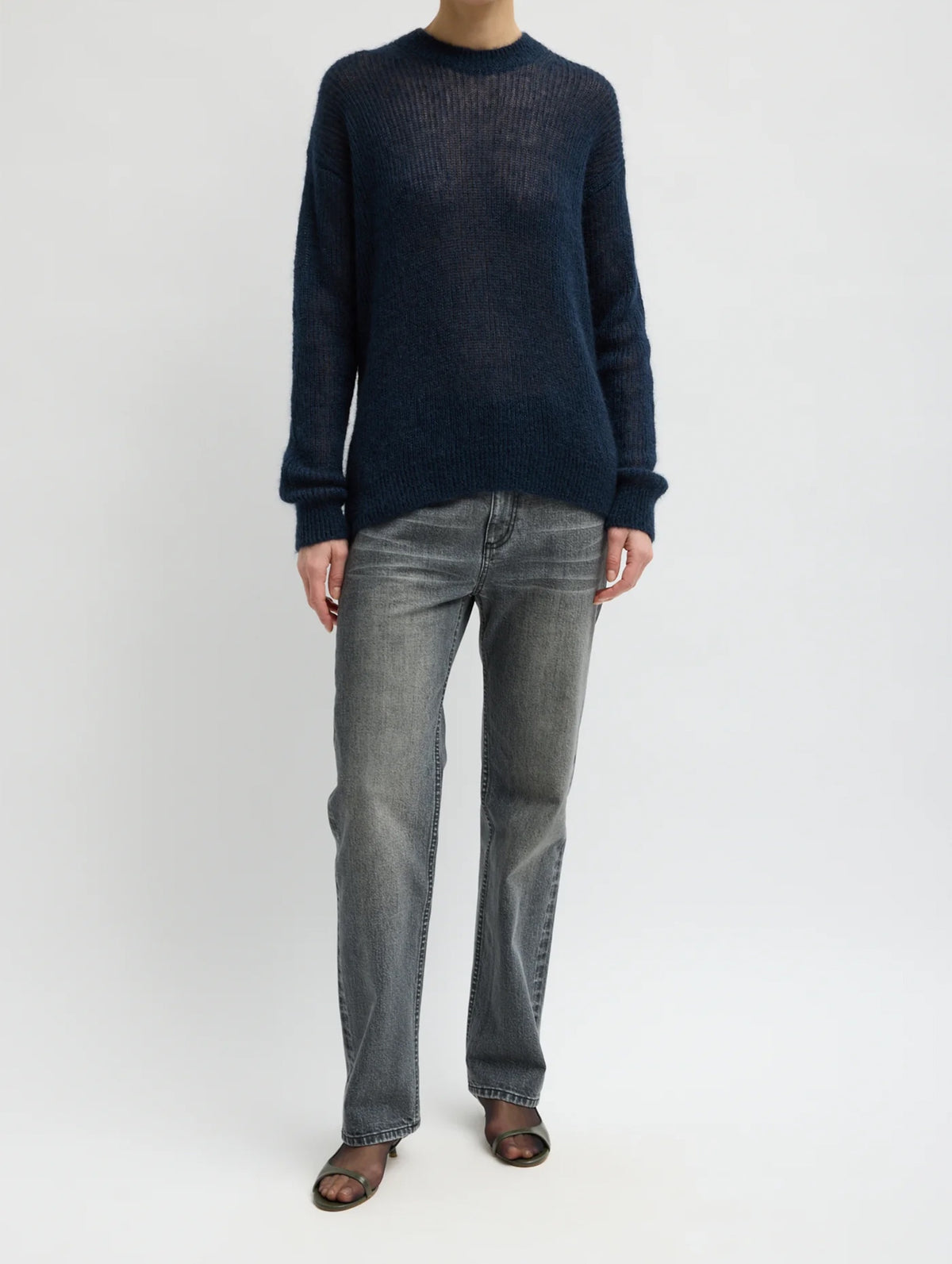 Black Stretch Selvedge Denim Charlotte Jean in Vintage Black