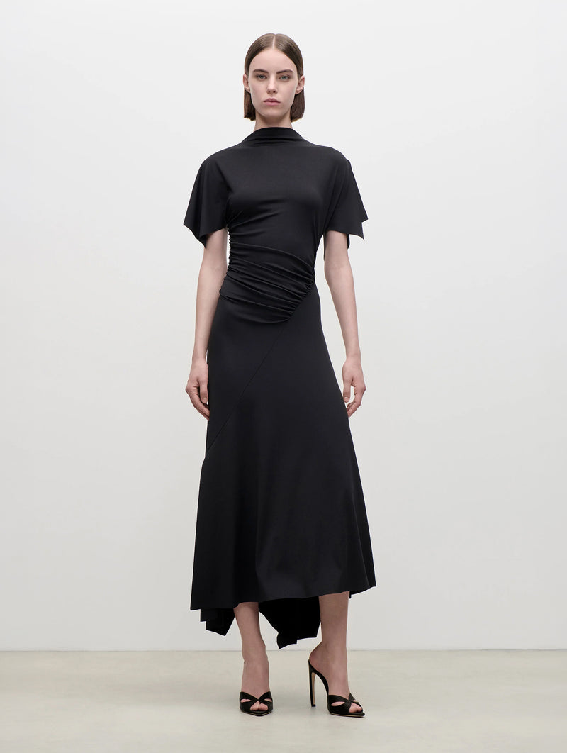Blousey Midi Dress in Black