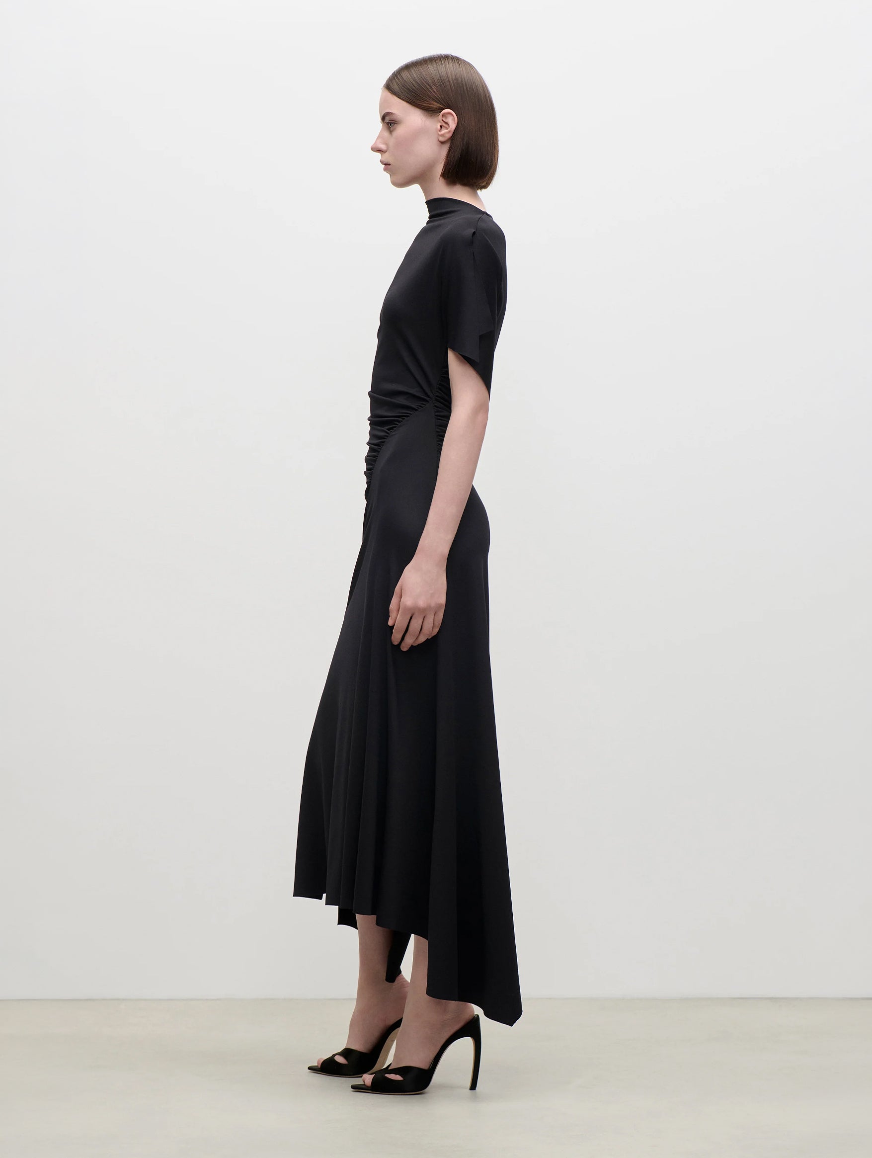 Blousey Midi Dress in Black