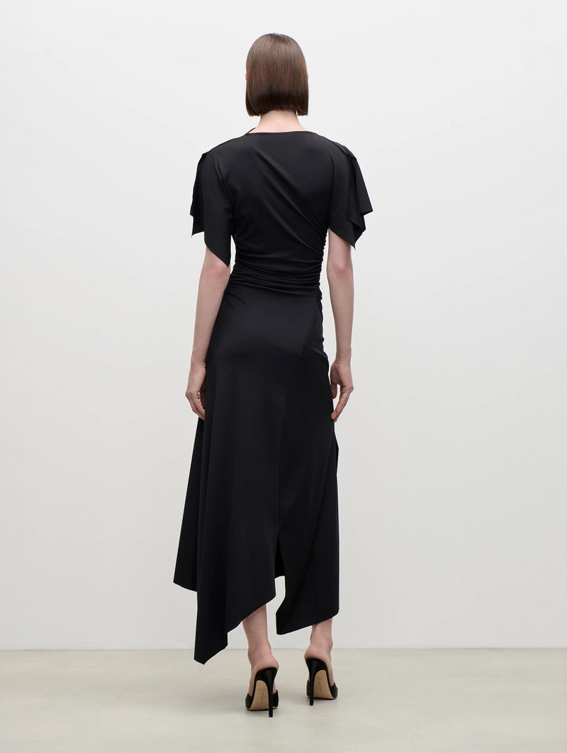 Blousey Midi Dress in Black