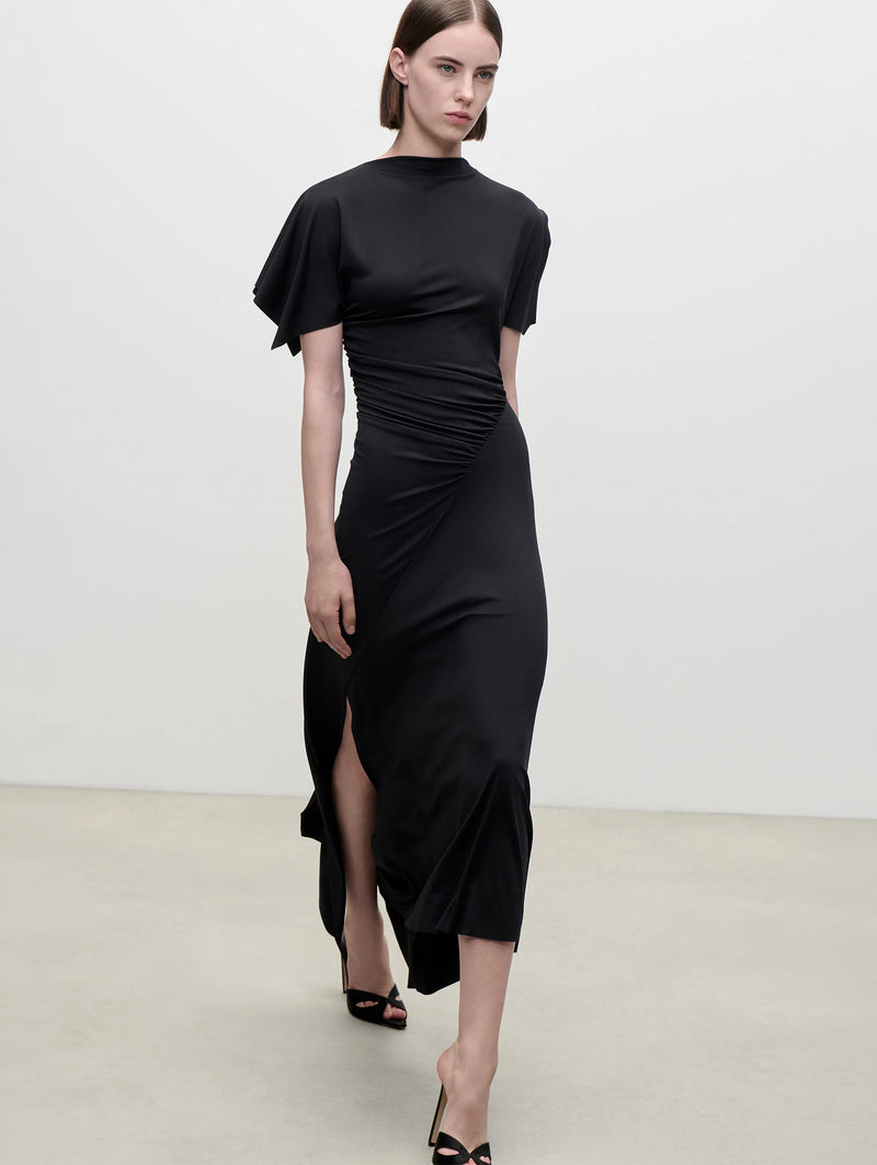 Blousey Midi Dress in Black