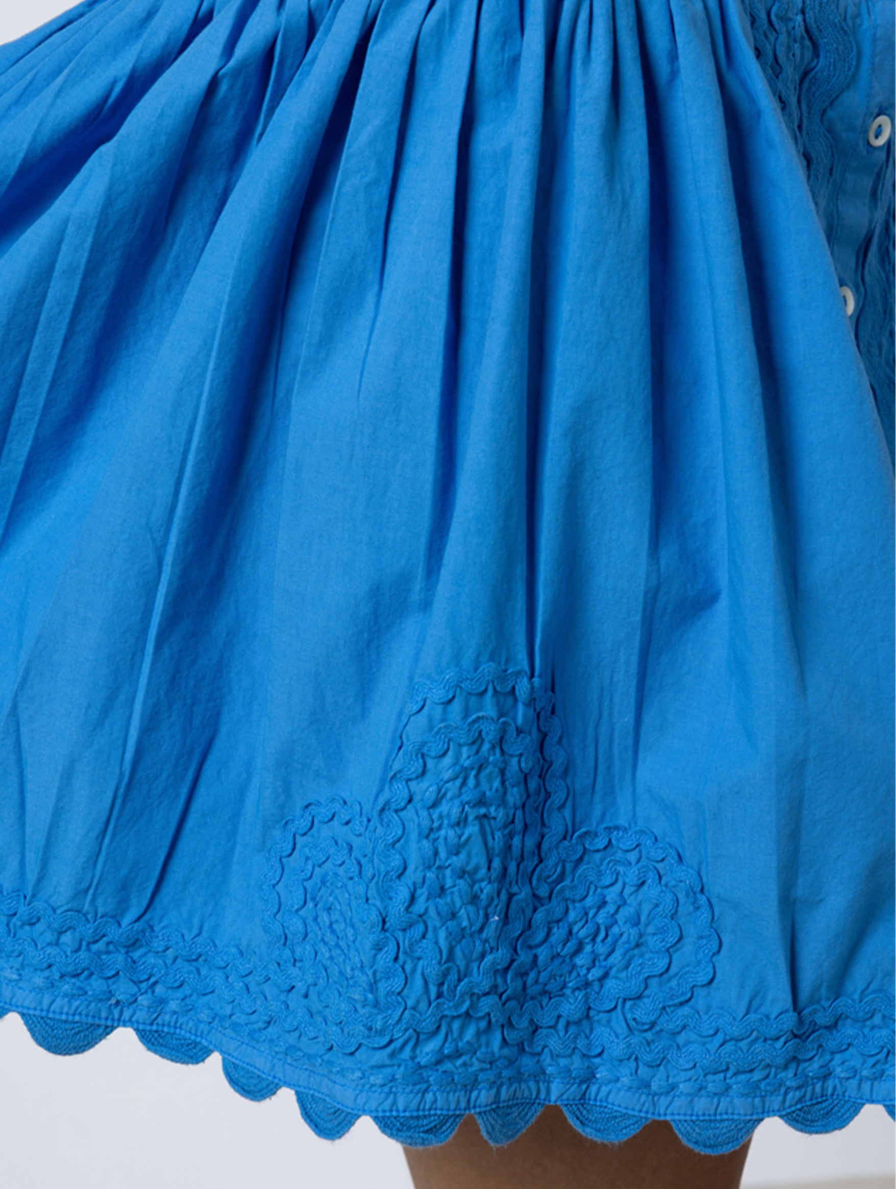 Blouson Poplin Dress in Cornflower Blue