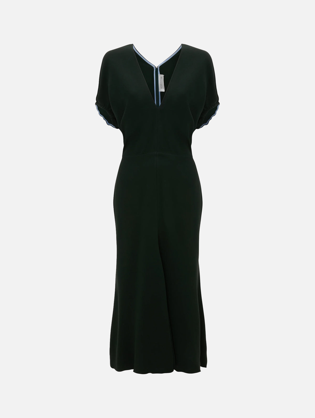 Blouson Detail Midi Dress in Dark Pine