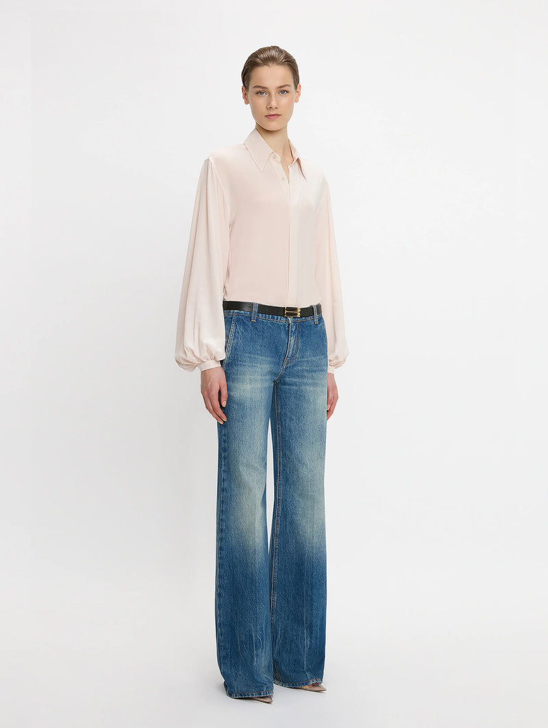 Blouson Sleeve Blouse in Blush