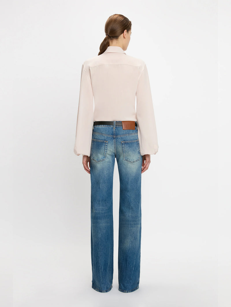 Blouson Sleeve Blouse in Blush