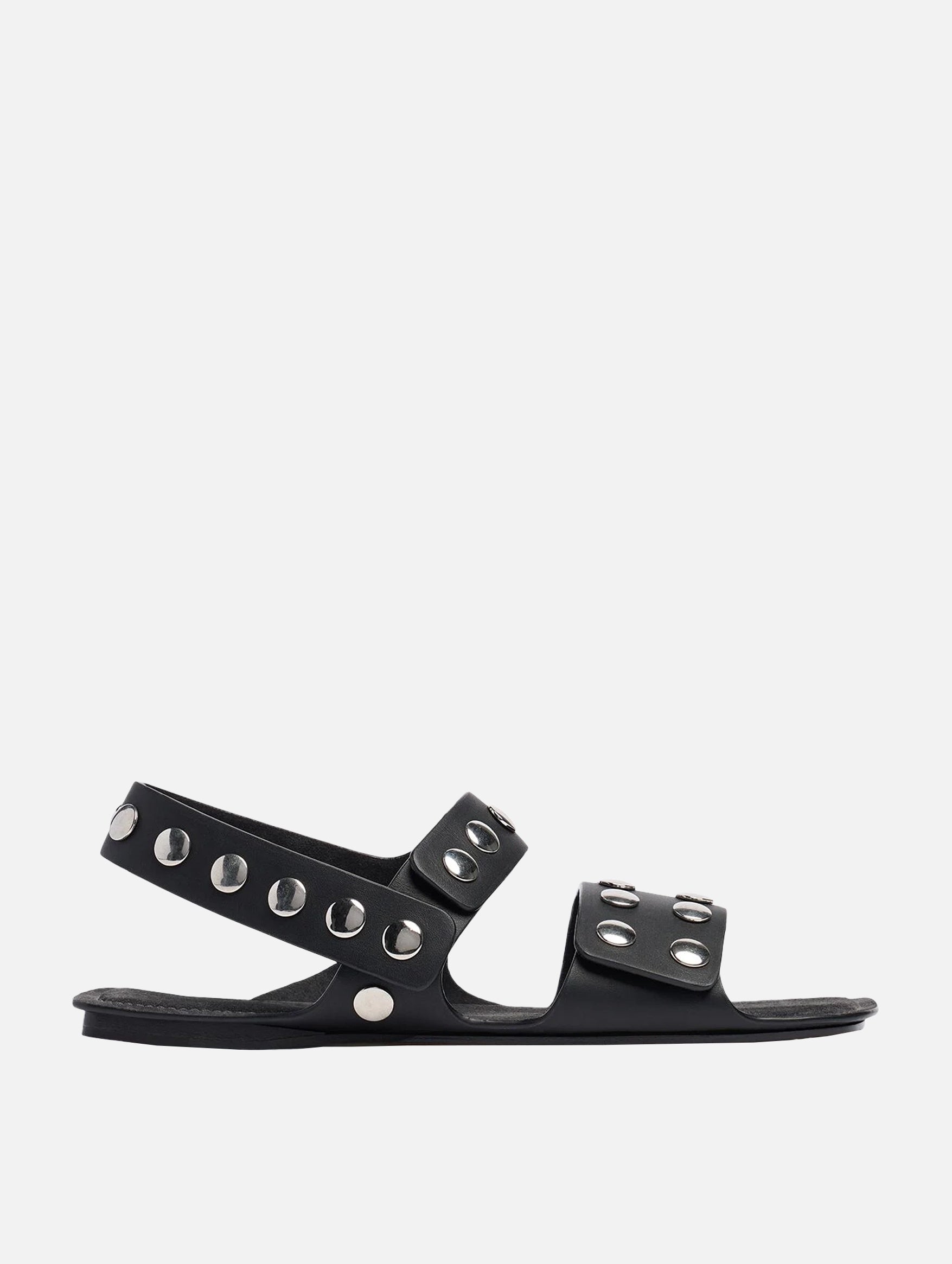 Boden Flat with Silver Studs in Black