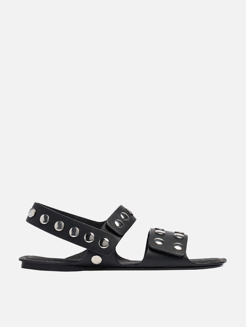 Boden Flat with Silver Studs in Black