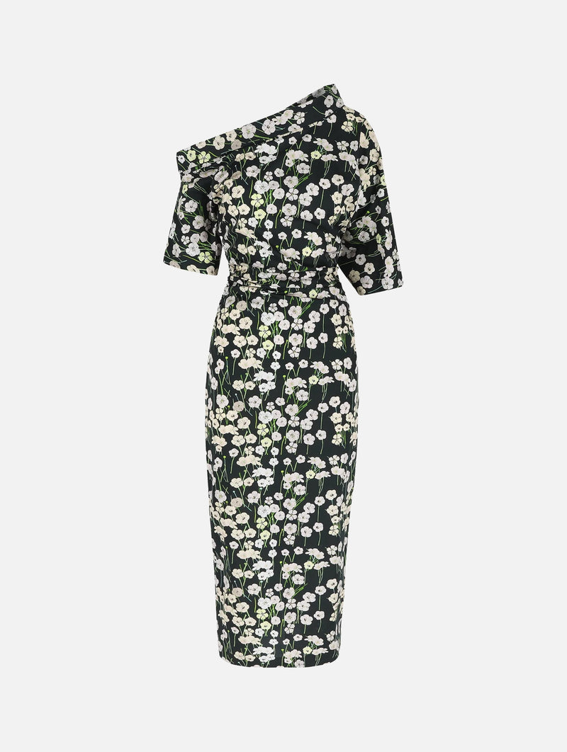 Bowery Dress in Black Buttercups