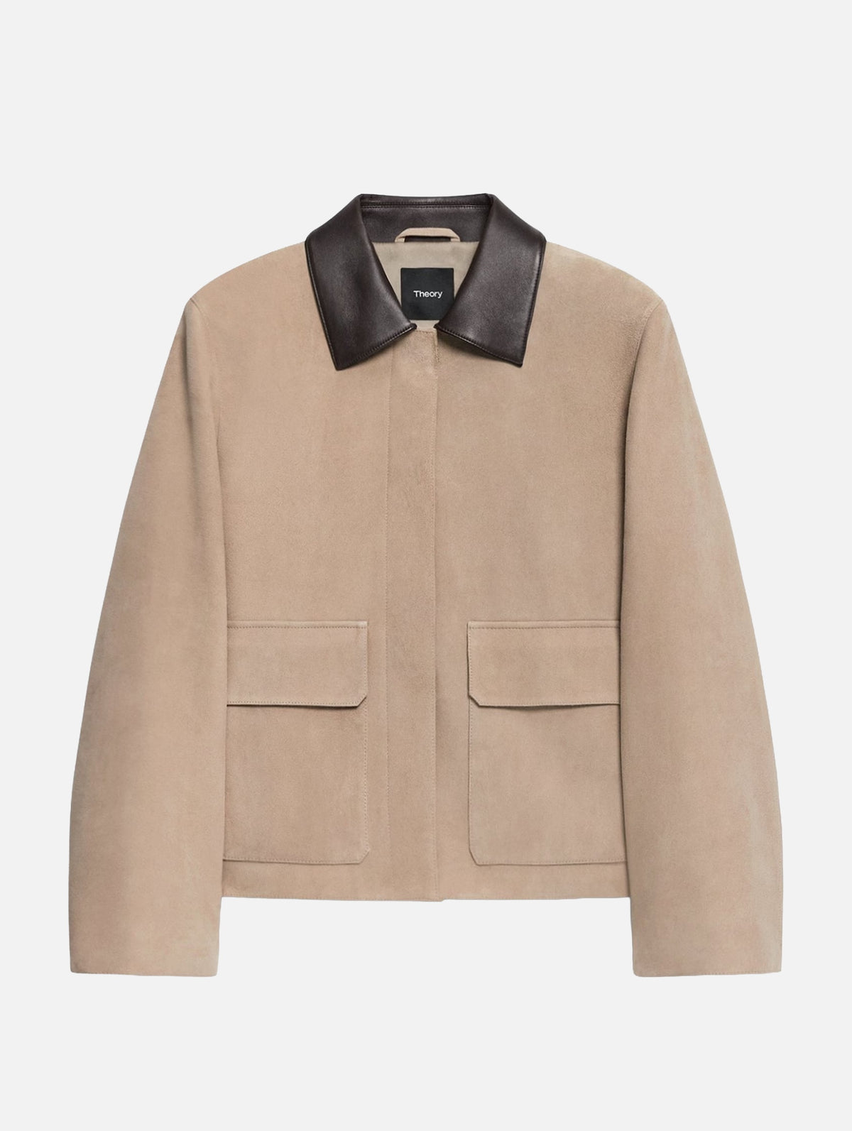 Boxy Patch Pocket Jacket in Suede Tan